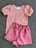 Mauve Pink Linen Shorts