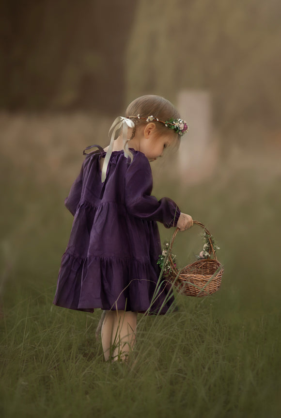 Plum Linen Dress