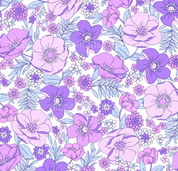 Purple Retro Floral Legging’s